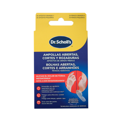 Caixa de pensos adesivos Dr.Scholls para bolhas e cortes
