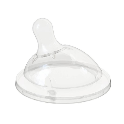 Chupeta transparente de silicone com base larga circular