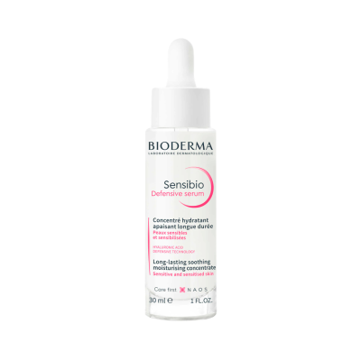 Frasco de serum Bioderma Sensibio com conta-gotas branco