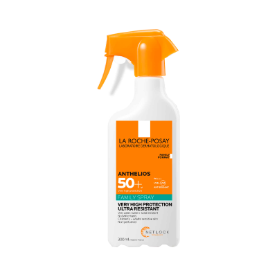 Frasco de spray branco e laranja La Roche-Posay Anthelios 50+