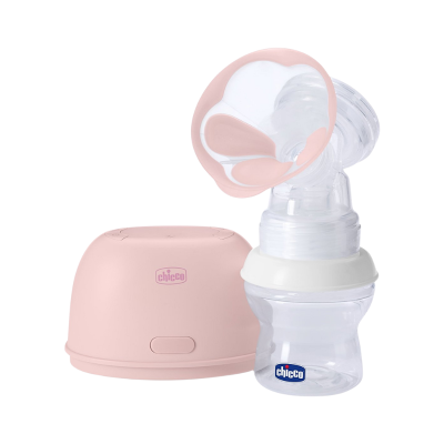 Bomba tira leite elétrica rosa e transparente Chicco