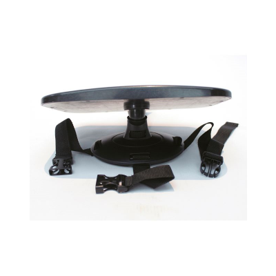 Suporte preto oval com cintas e fivelas pretas