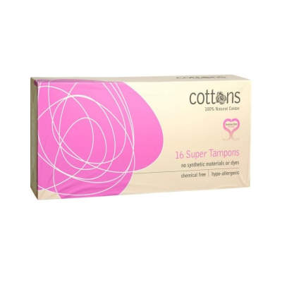 Embalagem de tampões Cottons Super 16 unidades cor bege e rosa
