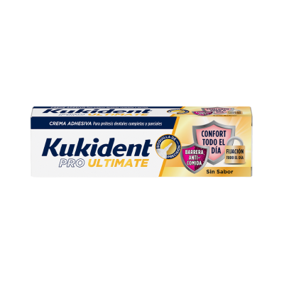 Embalagem de creme adesivo Kukident PRO ULTIMATE para próteses dentárias