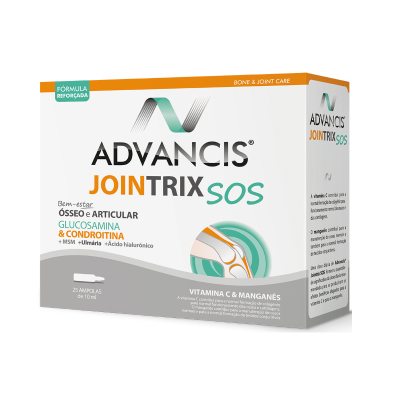 Caixa do suplemento ADVANCIS JOINTRIX sos para saúde óssea e articular
