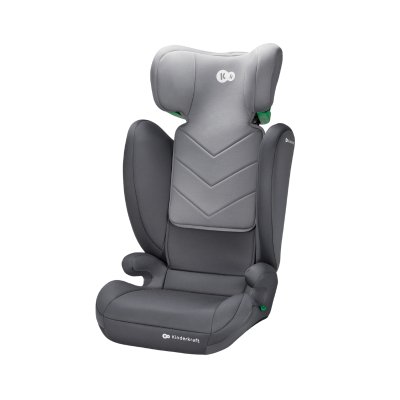 Cadeira auto infantil cinzenta Kinderkraft com apoio de cabeça e braço