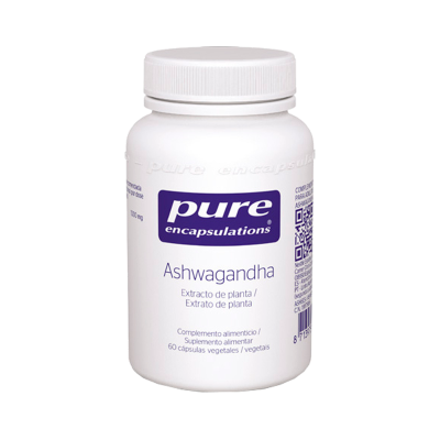Frasco de suplemento alimentar Ashwagandha da Pure Encapsulations