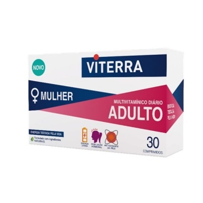 Embalagem de multivitamínicos diários para mulher adulta Viterra, 30 comprimidos