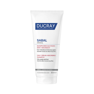 Frasco branco de shampoo DUCRAY SABAL ARGEAL 200 ml