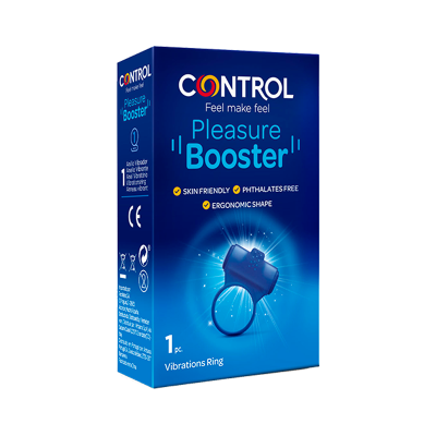 Embalagem azul de anel vibratório Control Pleasure Booster