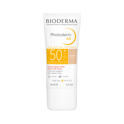 Tubo branco de creme protetor solar Bioderma Photoderm AR FPS 50+, 30 ml