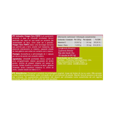 Rótulo de suplemento alimentar com texto em português e espanhol