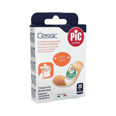Embalagem de curativos universais PIC Classic com 20 unidades na cor bege