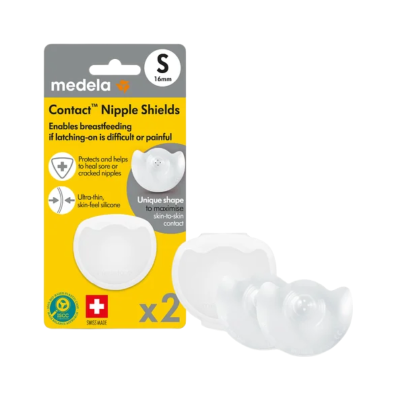 Escudo para mamilos Medela Contact silicone tamanho S 16mm em embalagem amarela