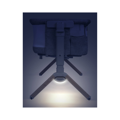 Berço para bebé cinza com luz LED na base