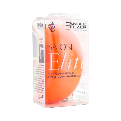 Escova Tangle Teezer Salon Elite laranja em embalagem transparente