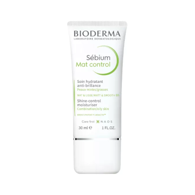 Loção hidratante anti-brilho Bioderma Sébium Mat Control em tubo branco