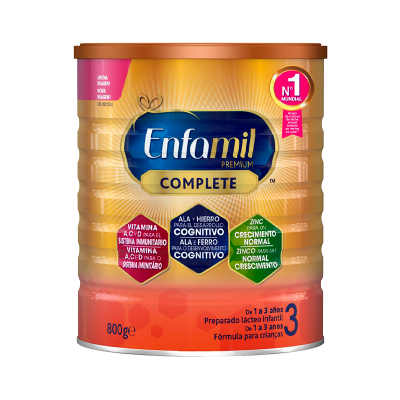 Lata de fórmula infantil Enfamil Premium Complete número 3 800g