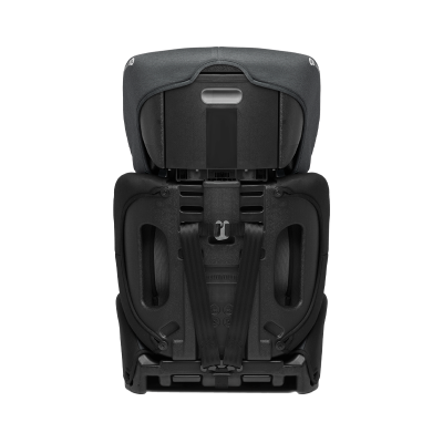 Cadeira para criança automóvel preta vista de trás