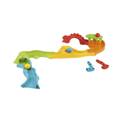 Pista de jogo infantil modular colorida em plástico com bolinhas