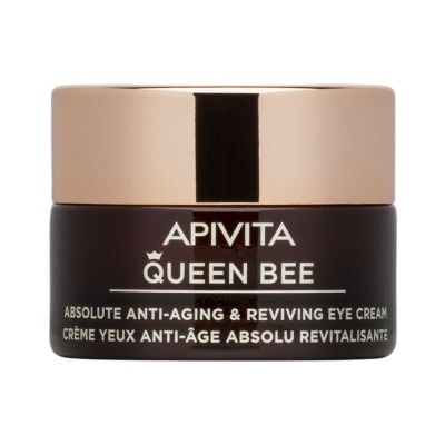 Frasco de creme para olhos Apivita Queen Bee com tampa dourada