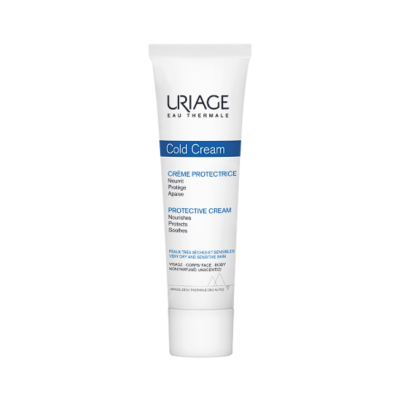 Tubo branco de creme URIAGE Cold Cream para pele muito seca e sensível.
