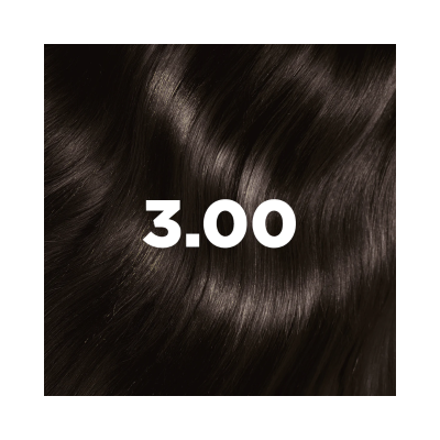 Cabelo castanho escuro brilhante com texto 3.00