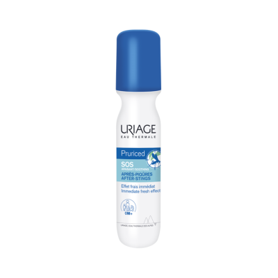 Frasco de creme Uriage Pruriced SOS com tampa azul
