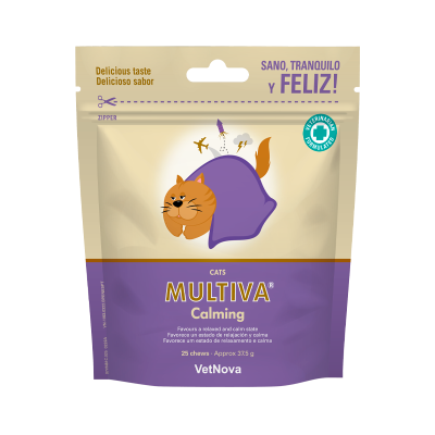 Embalagem saco plástico com pastilhas para gatos MULTIVA Calming VetNova