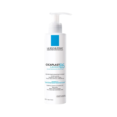 Gel de limpeza La Roche-Posay Cicaplast Lavant B5 em embalagem branca com doseador