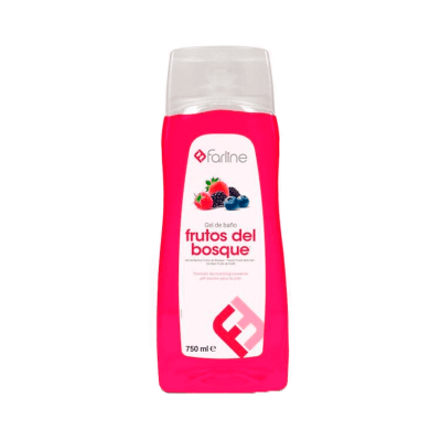 Frasco de gel de banho Farline Frutos del Bosque cor rosa