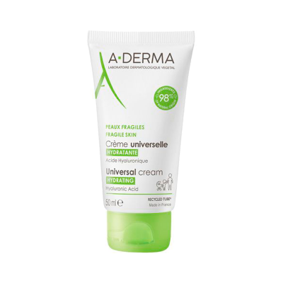 Creme universal hidratante A-DERMA tubo 50 ml branco com tampa verde