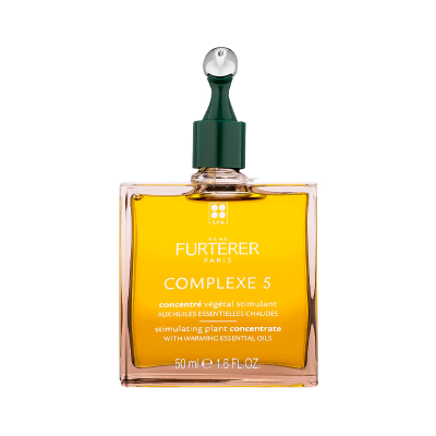 Frasco de concentrado vegetal estimulante com óleos essenciais quentes