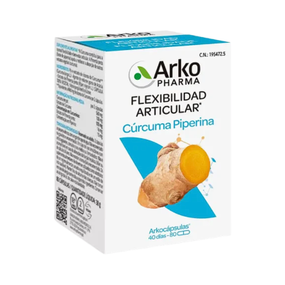 Embalagem do suplemento Arko Pharma Flexibilidad Articular com cúrcuma e piperina