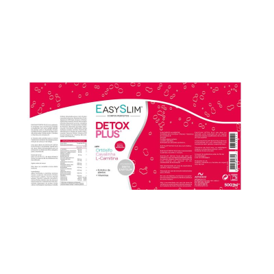 Etiqueta vermelha EasySlim Detox Plus suplemento alimentar 500 ml