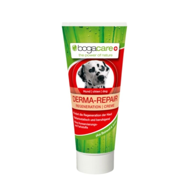Tubo de creme para cães bogacare Derma-Repair com imagem de cão dálmata