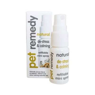 Spray mini recarregável pet remedy natural de-stress & calming com embalagem