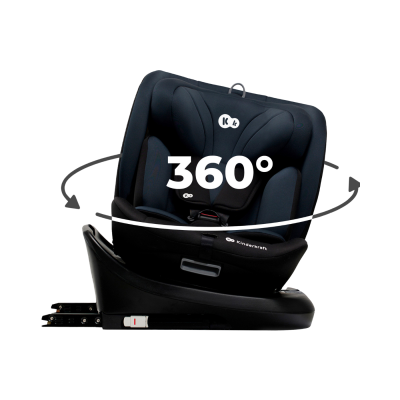 Cadeira de criança para automóvel preta e azul com função de rotação 360°