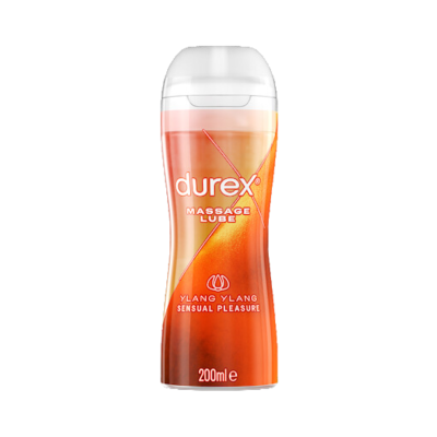 Frasco de lubrificante de massagem Durex Ylang Ylang laranja