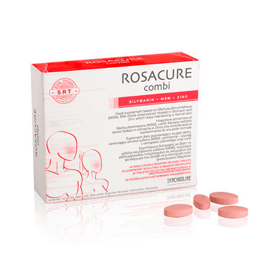 Caixa de Rosacure combi com comprimidos cor de rosa