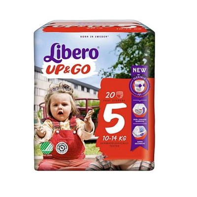 Embalagem de fraldas Libero Up & Go tamanho 5 para 10-14 kg com 20 fraldas