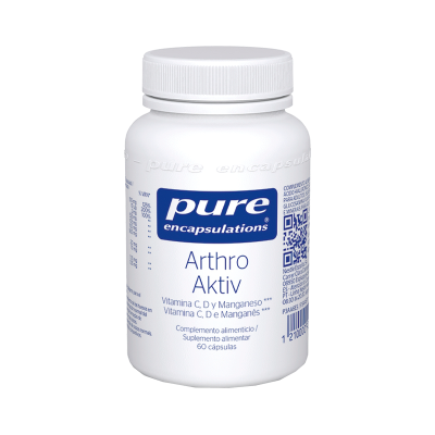 Frasco branco de suplemento alimentar Arthro Aktiv da Pure Encapsulations
