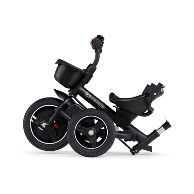 Triciclo infantil preto Kinderkraft com assento ergonómico e rodas de borracha
