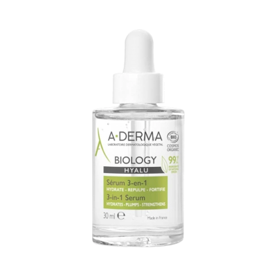 Frasco de sérum A-DERMA Biology Hyalu com conta-gotas