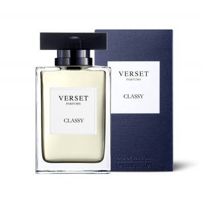 Frasco de perfume Verset Classy com embalagem azul
