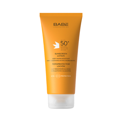 Frasco laranja de protetor solar BABE 50+