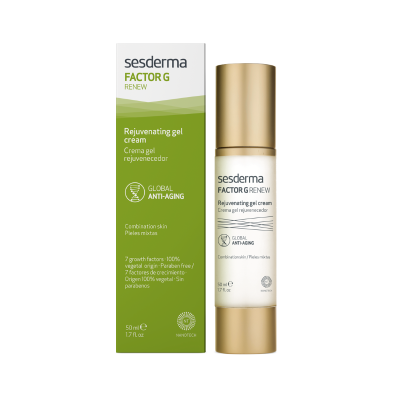 Gel creme rejuvenecedor Sesderma Factor G Renew embalagem e frasco