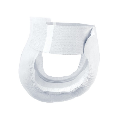 Fralda descartável branca com elástico e abas adesivas