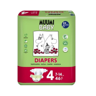 Pacote de fraldas MUUMI BABY tamanho 4 para 7-14 kg, 46 peças