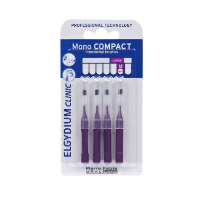 Pack de 4 escovas interdentais Elgydium Clinic Mono Compact com cabo roxo